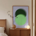 Green Gradient Abstract Art Print, Soft Blur Minimal Wall Decor, Modern Square Artwork