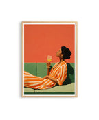 Black Woman Art Print, Afrocentric Wall Art, Orange Wine Poster
