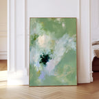 Sage Green Abstract Art Print, Soft Floral Painting, Botanical Wall Decor
