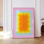 Pastel Abstract Art Print, Candy Color Gradient, Pink Wavy Wall Decor, Kids Nursery Canvas Wall Art