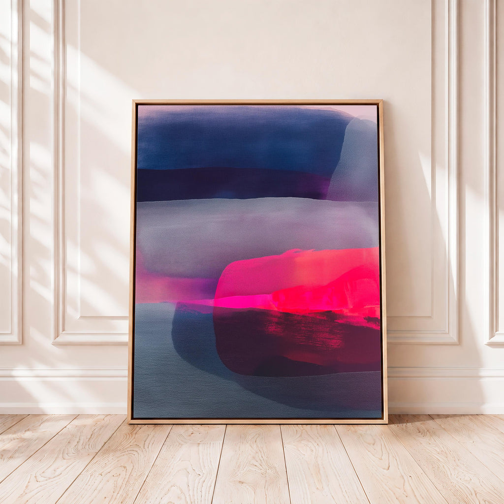 Pink Navy Abstract Art Print