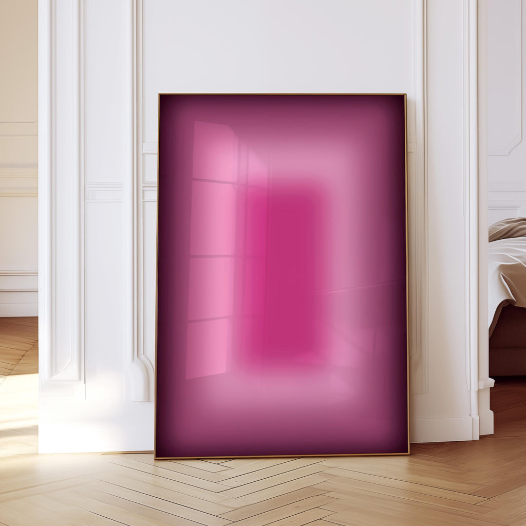 Pink Aura Art Print, Magenta Gradient Poster, Soft Glow Wall Decor
