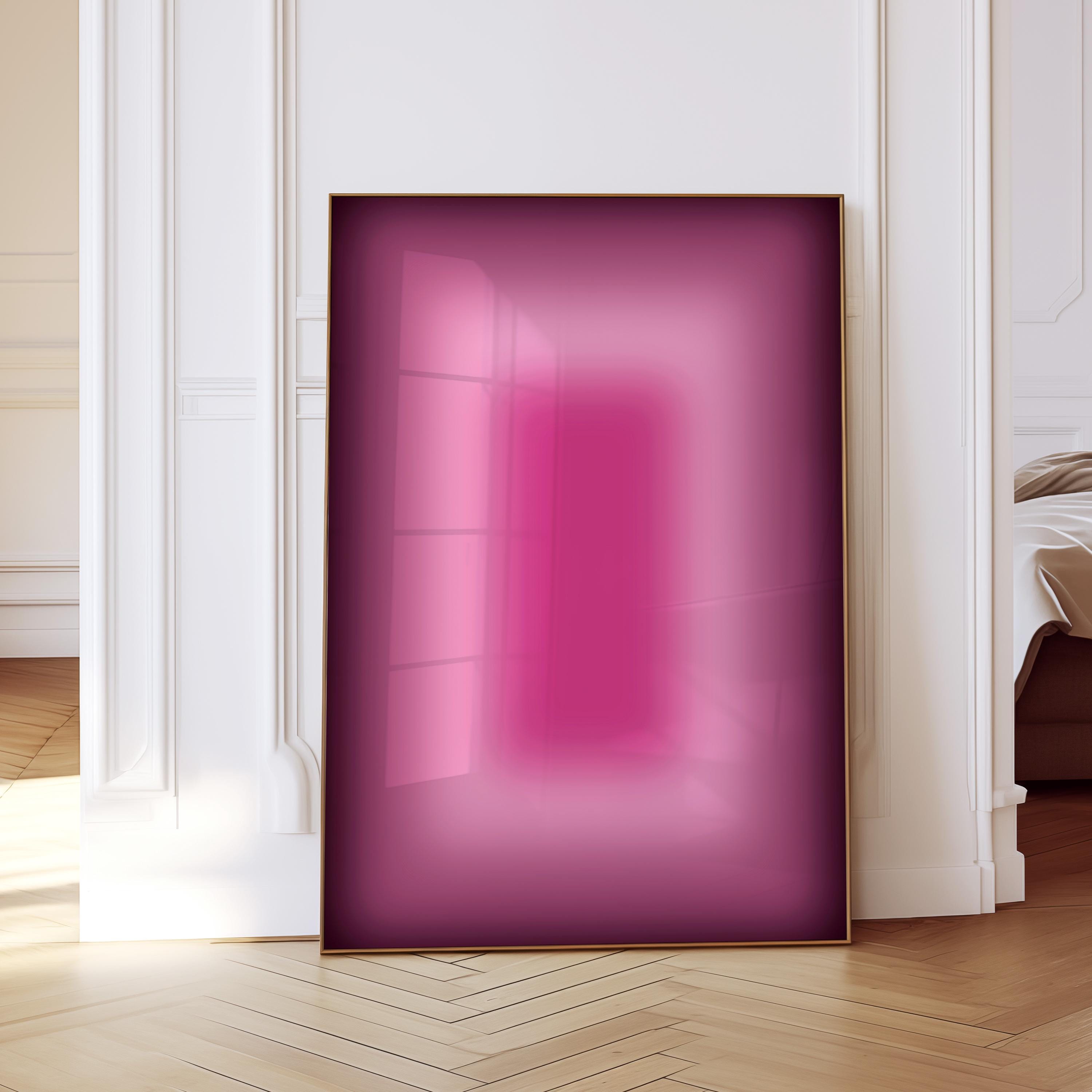 Pink Aura Art Print, Magenta Gradient Poster, Soft Glow Wall Decor