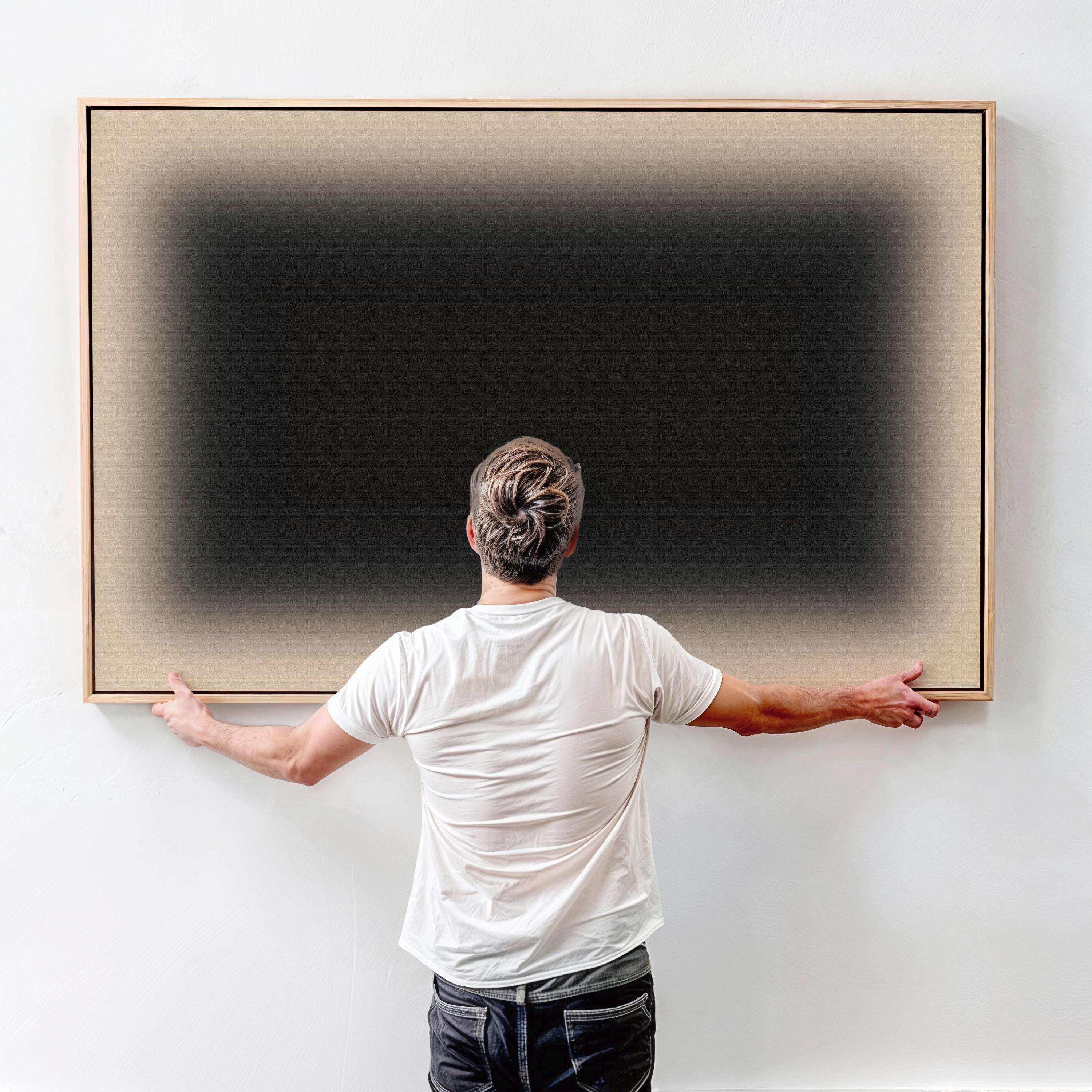 Deep Green Beige Horizontal Canvas Wall Art