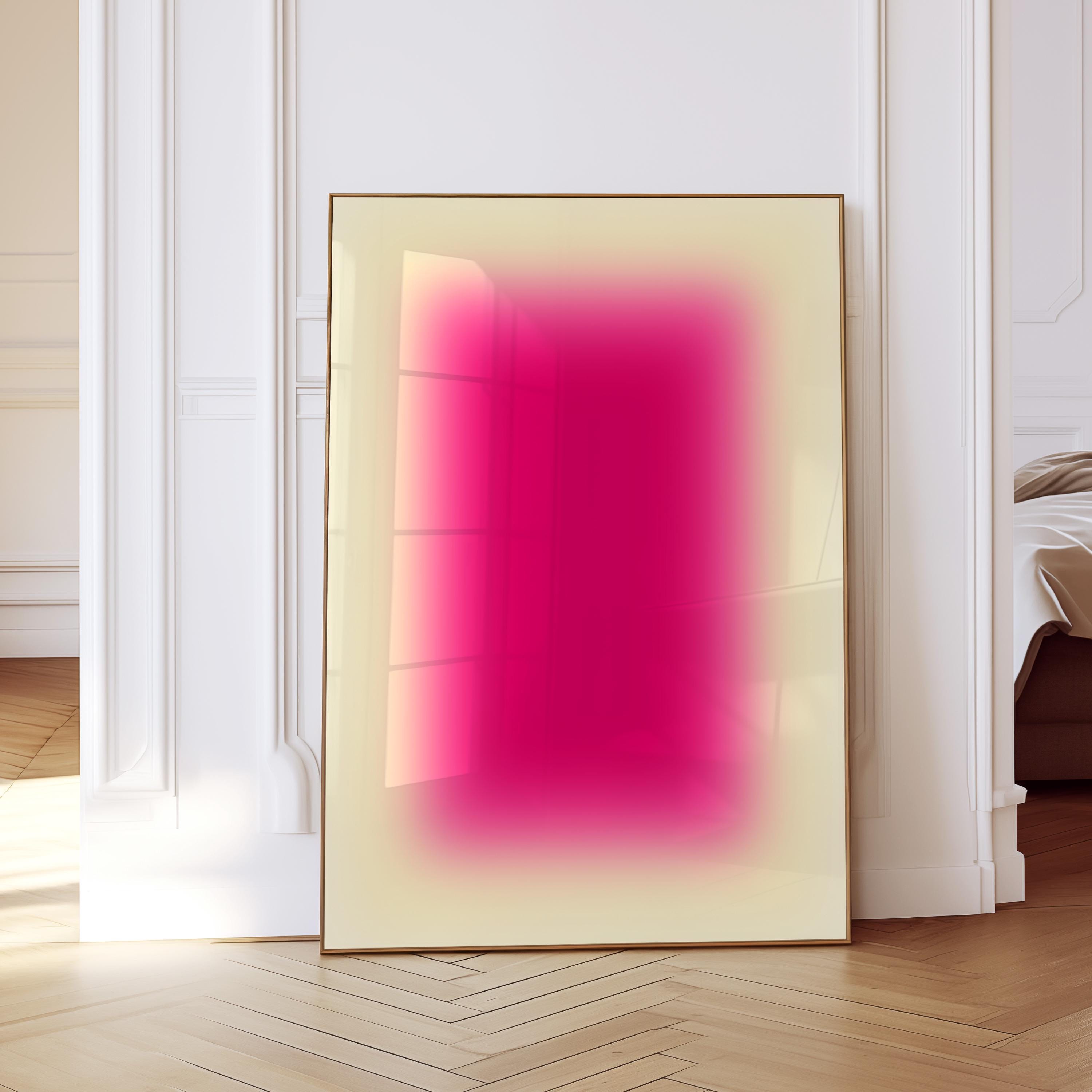 Pink Gradient Abstract Art Print, Warm Minimal Ombre Poster (Digital Download)