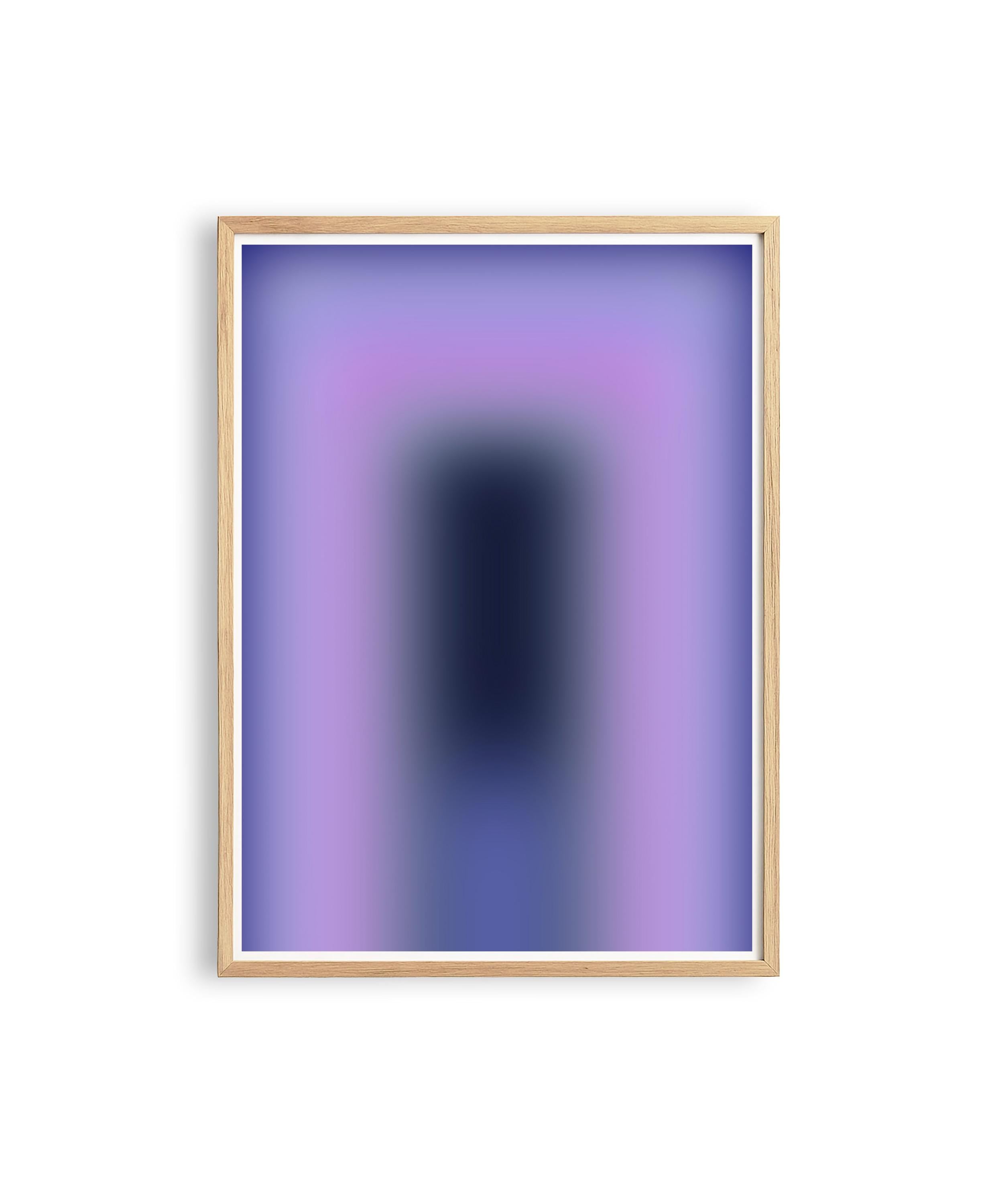 Purple Gradient Art Print, Lavender Blue Abstract Poster, Modern Wall Decor