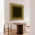 Olive Deep Green Wall Art, Minimalist Gradient Framed Art, Dark Color Field Canvas Print