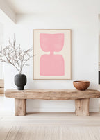 Pink Abstract Art Print, Minimalist Shape Poster, Soft Modern Wall Decor