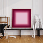 Burgundy Gradient Abstract Art Print, Modern Wine Red Wall Decor, Square Artwork