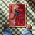 Cowgirl Wall Art, Western Art Print, Pink Rodeo Poster, Cowboy Boots Decor, Digital Download