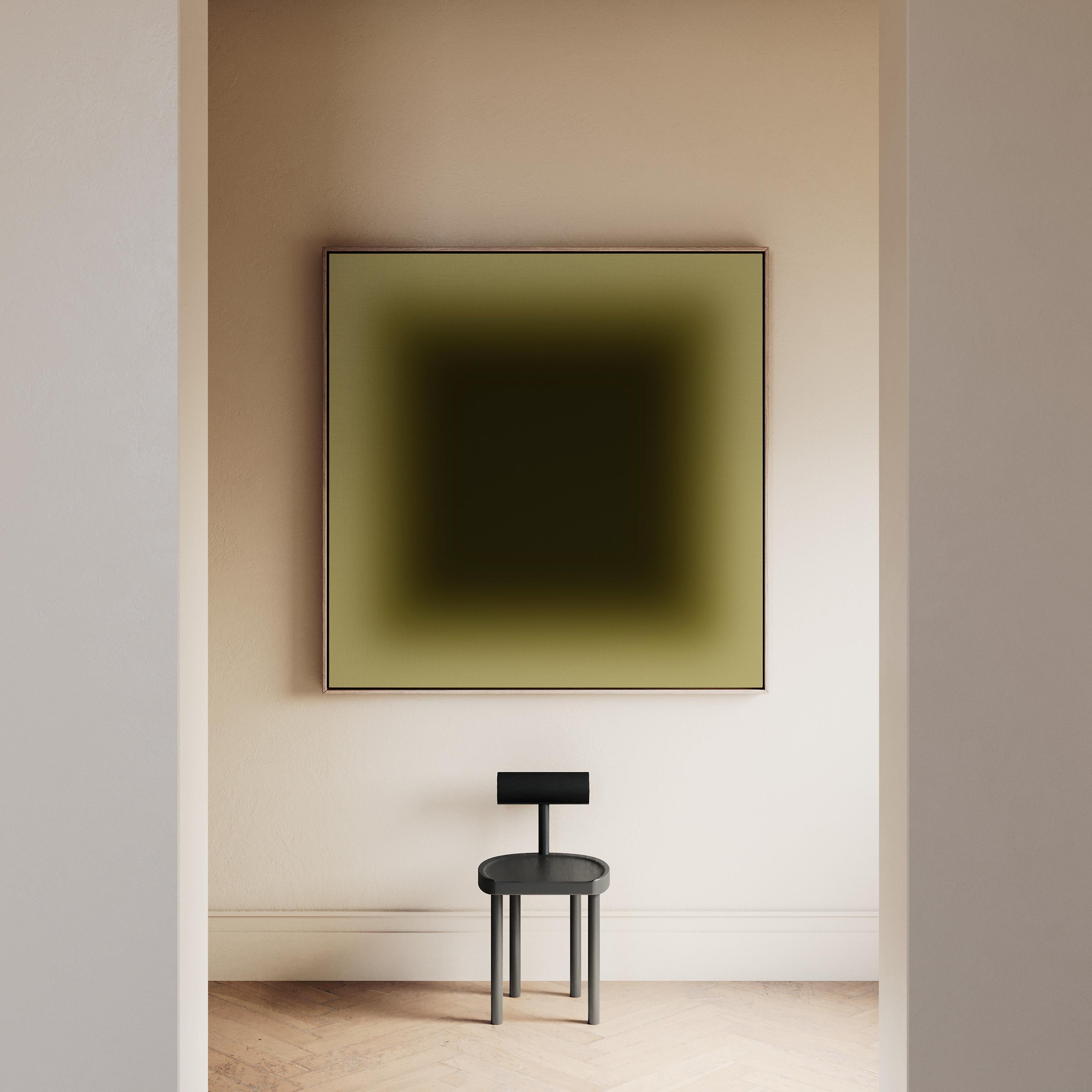 Olive Deep Green Wall Art, Minimalist Gradient Framed Art, Dark Color Field Canvas Print