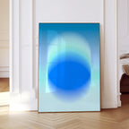 Blue Gradient Art Print, Aqua Aura Poster, Modern Wall Decor