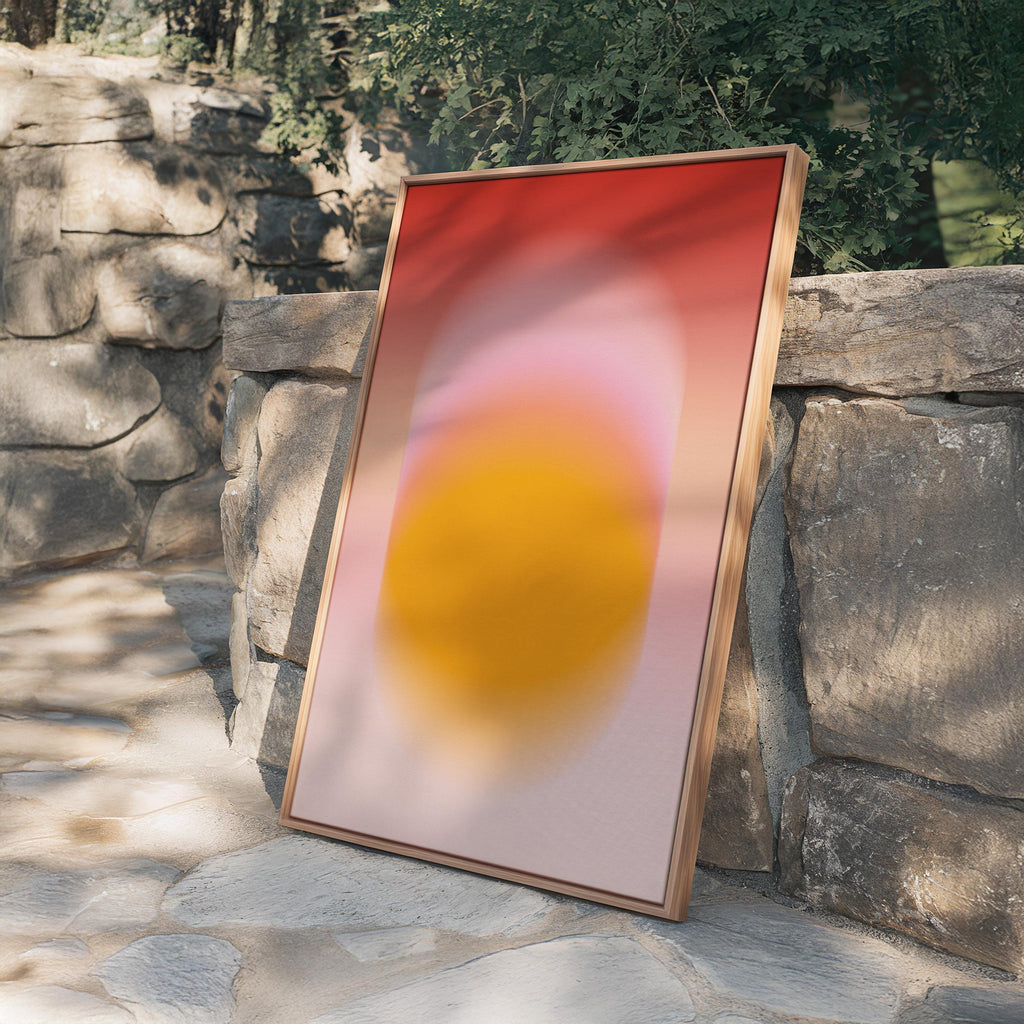 Orange Gradient Art Print, Pink Aura Poster, Modern Wall Decor