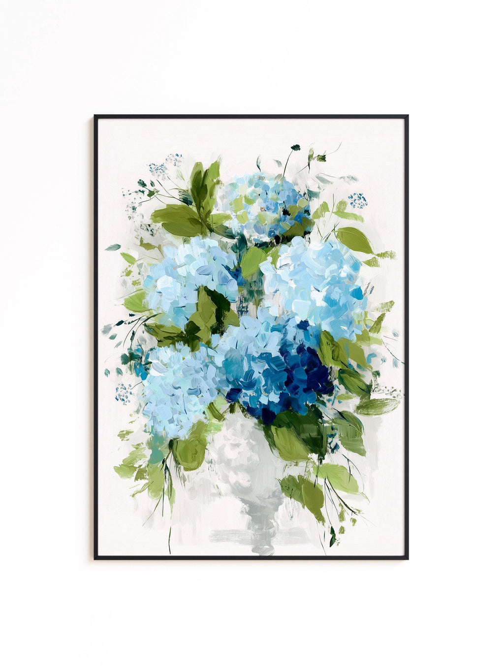Hydrangea Wall Art Print, Botanical Flower Decor for Bedroom or Office