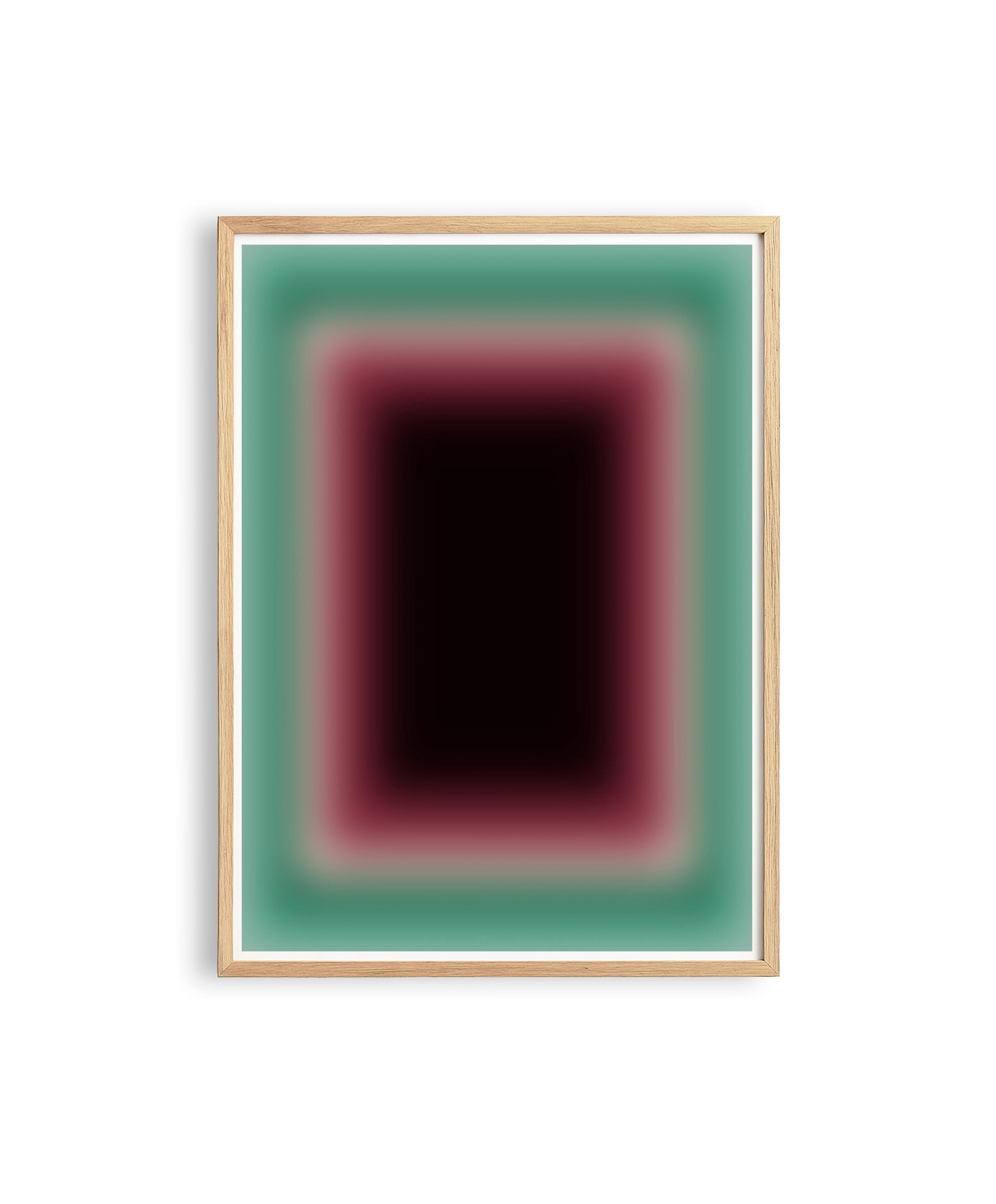 Burgundy Wall Art Print, Teal Green Gradient Abstract, Moody Modern Decor