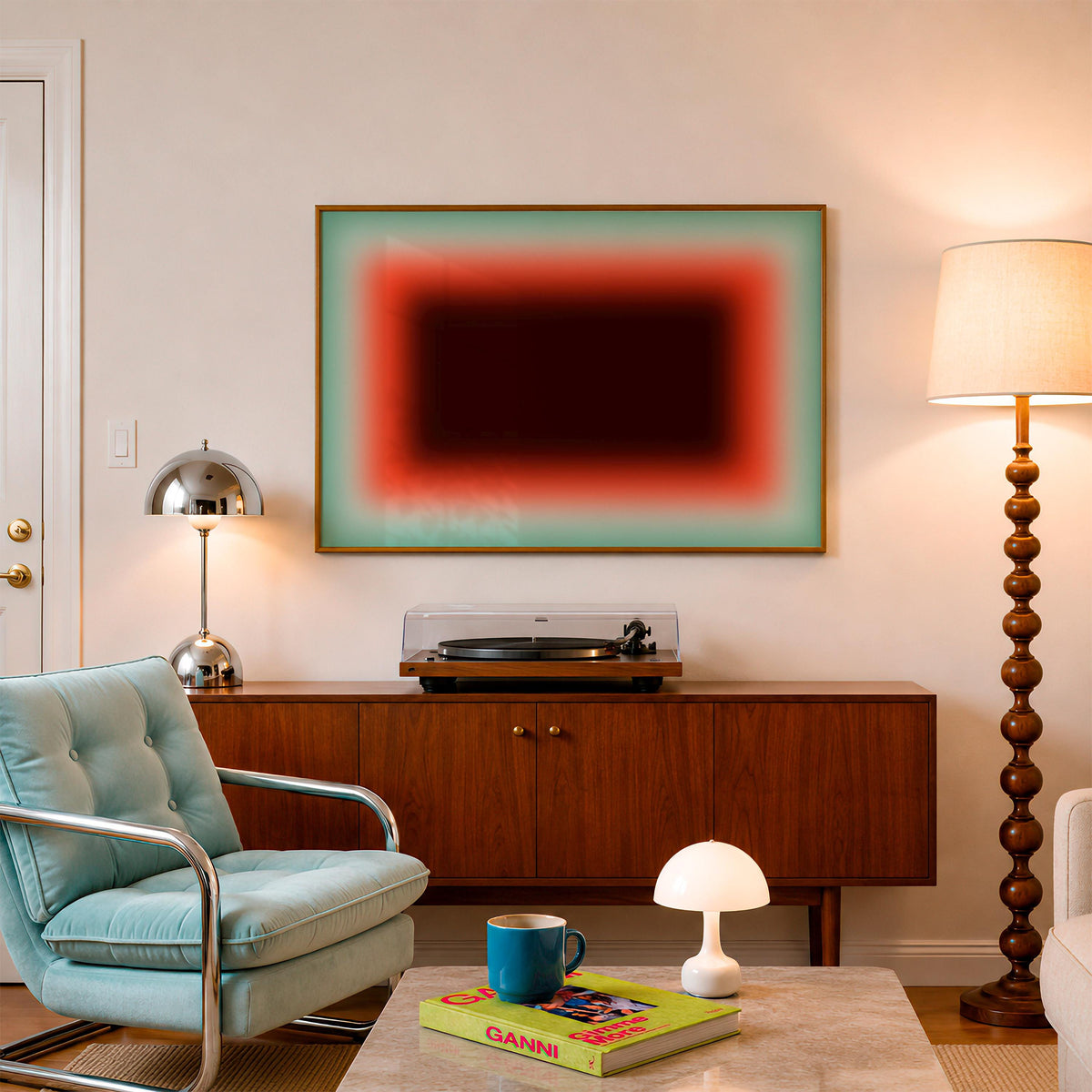 Coral Mint Canvas Wall Art