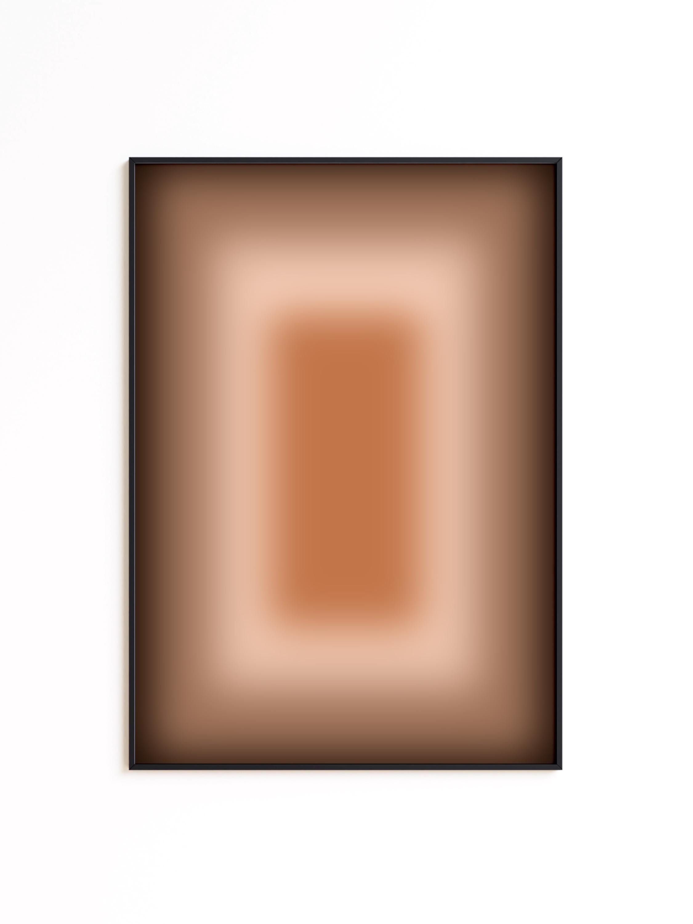 Warm Brown Gradient Abstract Art Print, Neutral Minimalist Poster, Cozy Modern Home Decor