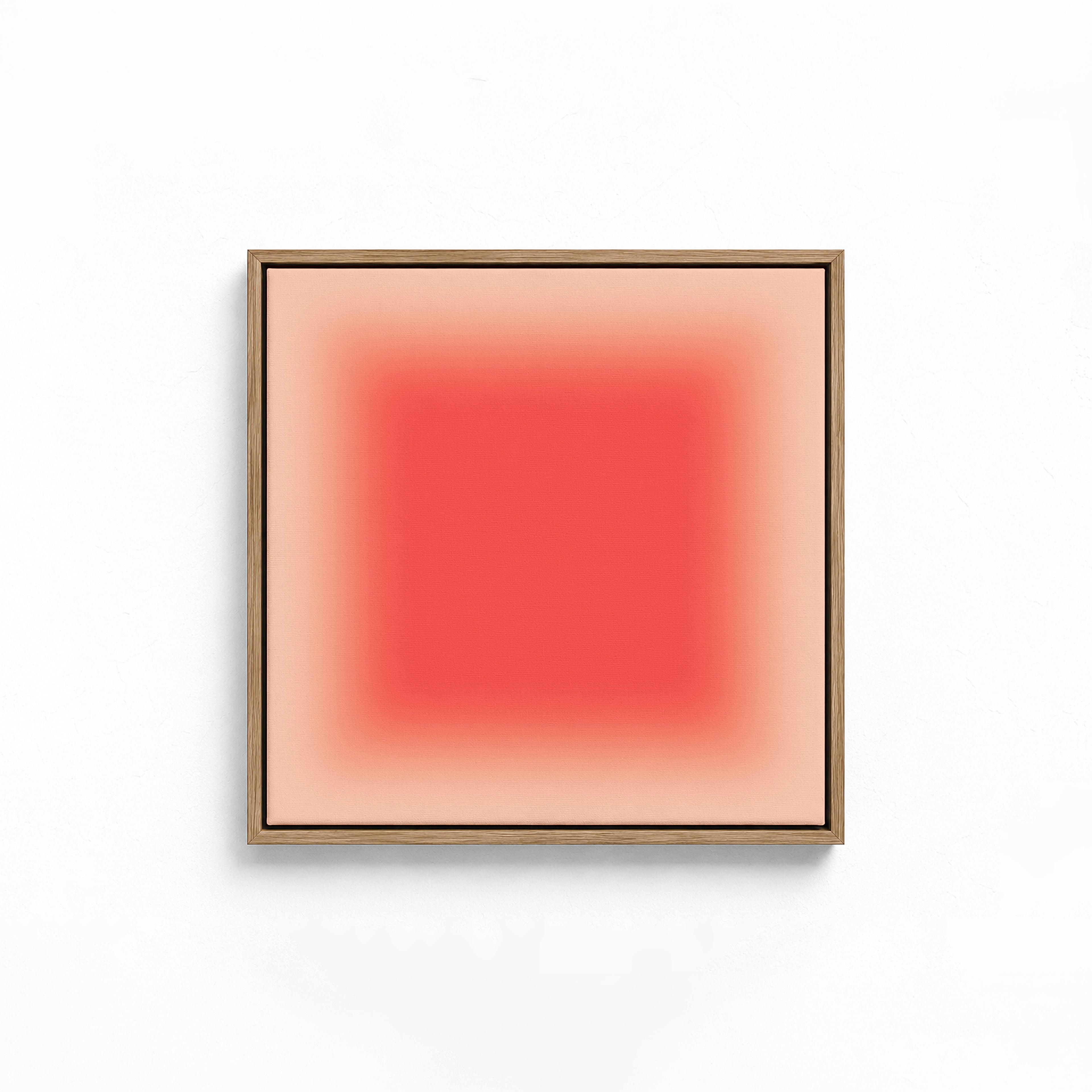 Coral Wall Art Print, Salmon Pink Gradient, Minimal Square Abstract Decor