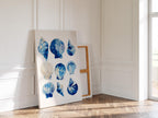 Blue Seashell Art Print, Coastal Bathroom Poster, Ocean Shell Wall Decor