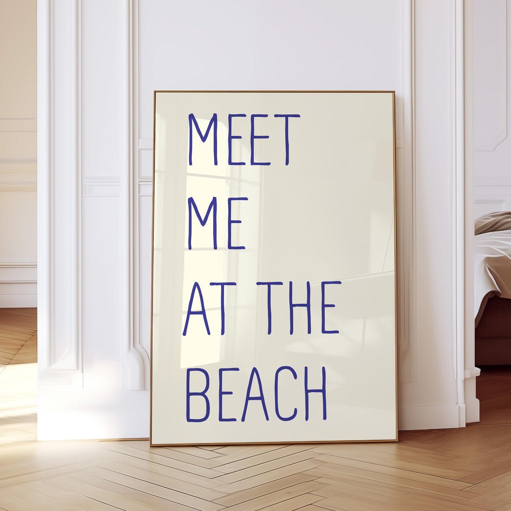 Meet me at the beach poster, Beach Quote Print, Meet Me at the Beach Poster, Minimal Coastal Decor
