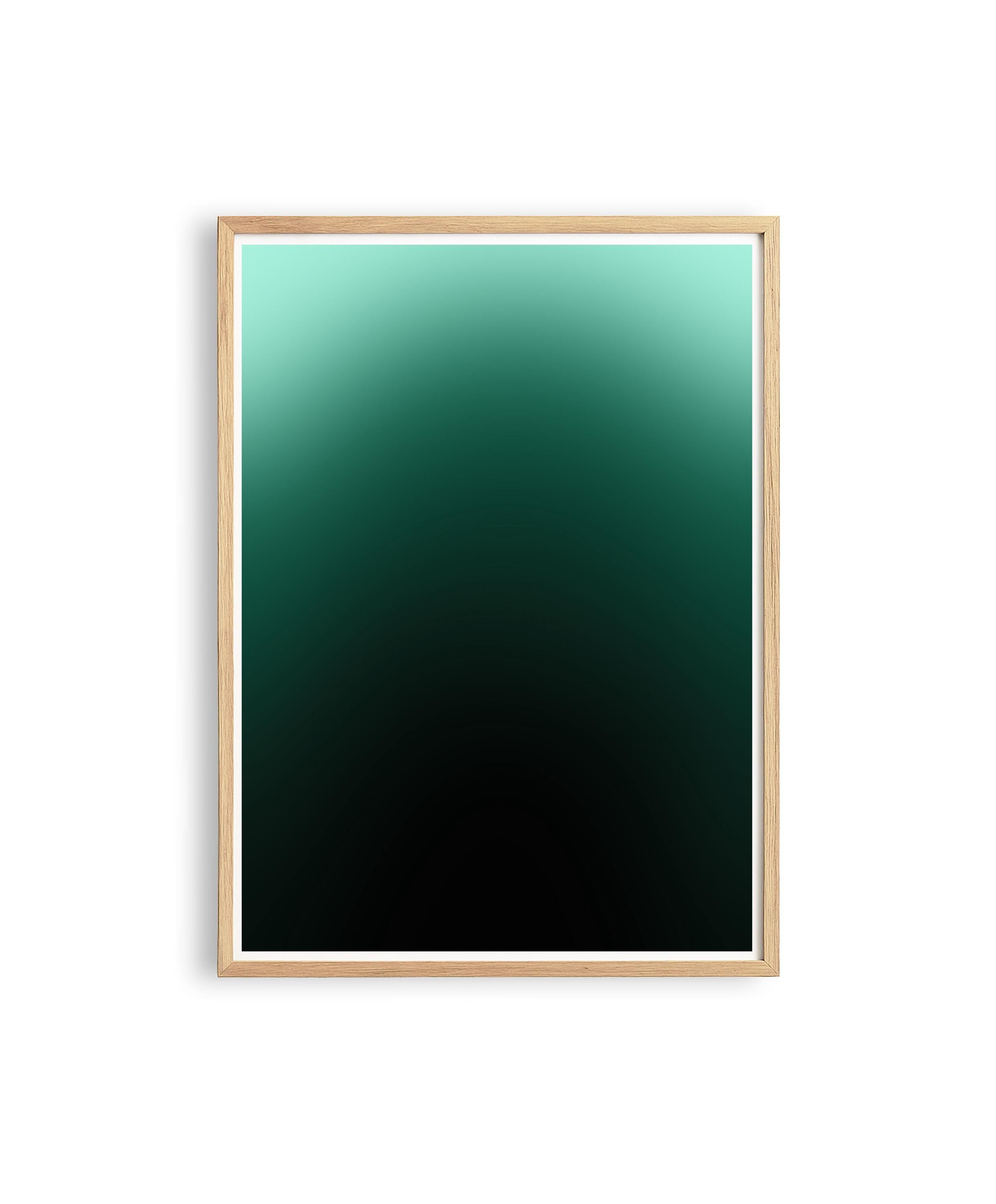Green Gradient Abstract Art Print, Modern Ombre Poster
