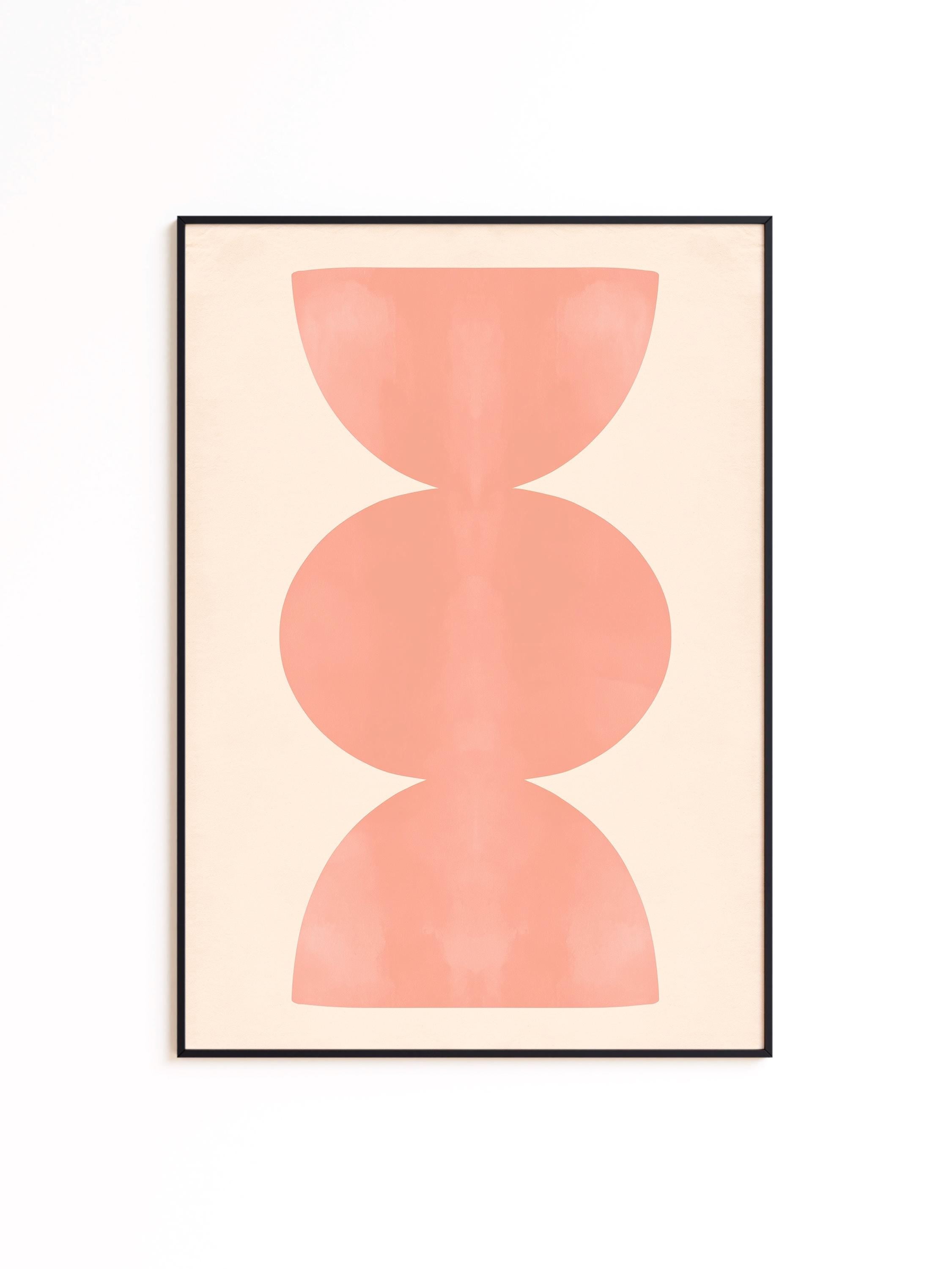 Peach Wall Art Print, Minimalist Geometric Abstract, Soft Modern Decor
