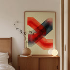 Abstract Racing Wall Art Print, Red Motorsport Poster, Modern Speed Decor