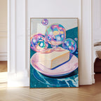 Butter Wall Art Print, Whimsical Food Poster, Colorful Kitchen Decor