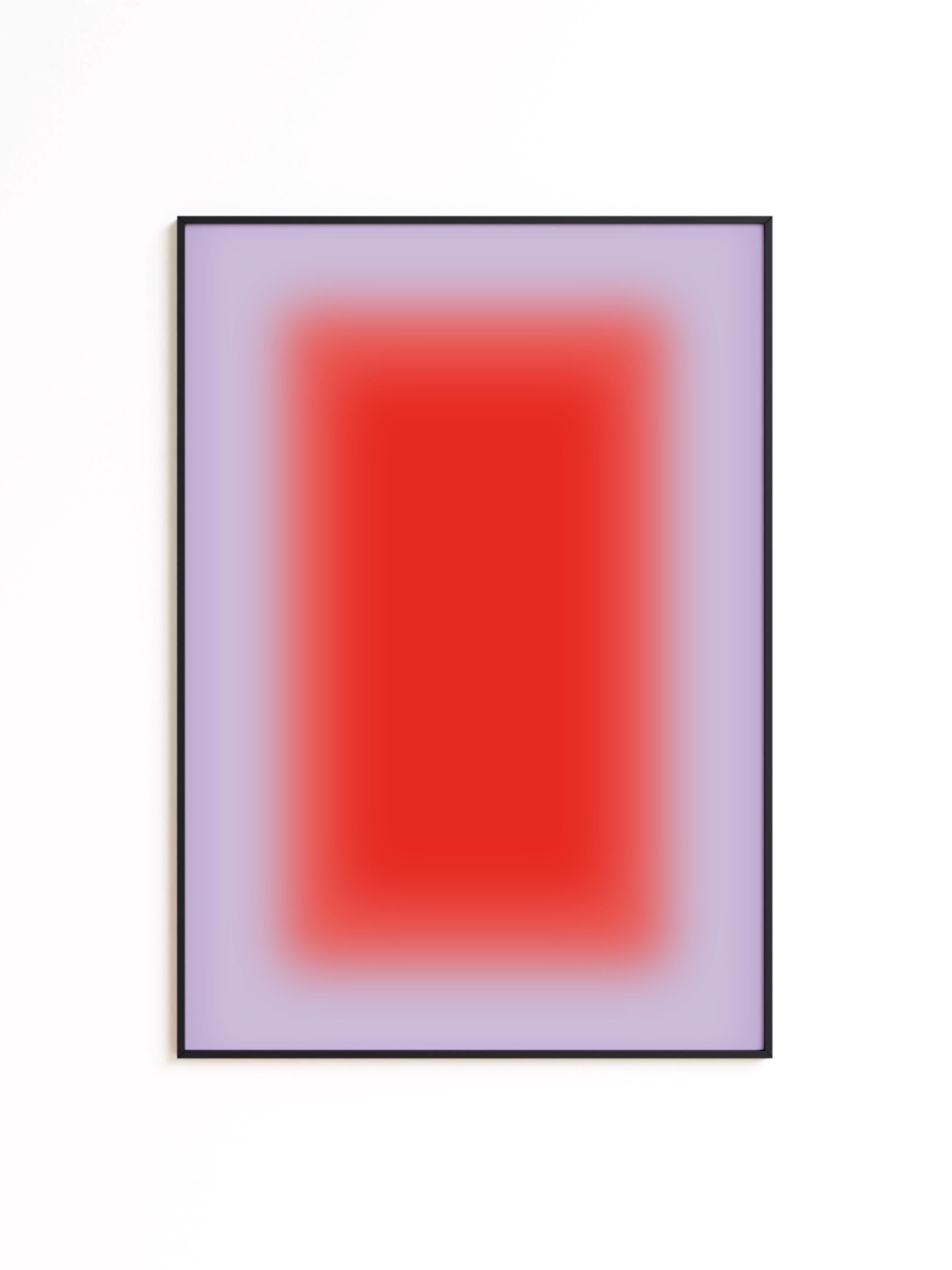 Orange Lavender Gradient Abstract Art Print, Modern Minimal Square Artwork