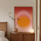 Orange Gradient Art Print, Pink Aura Poster, Modern Wall Decor