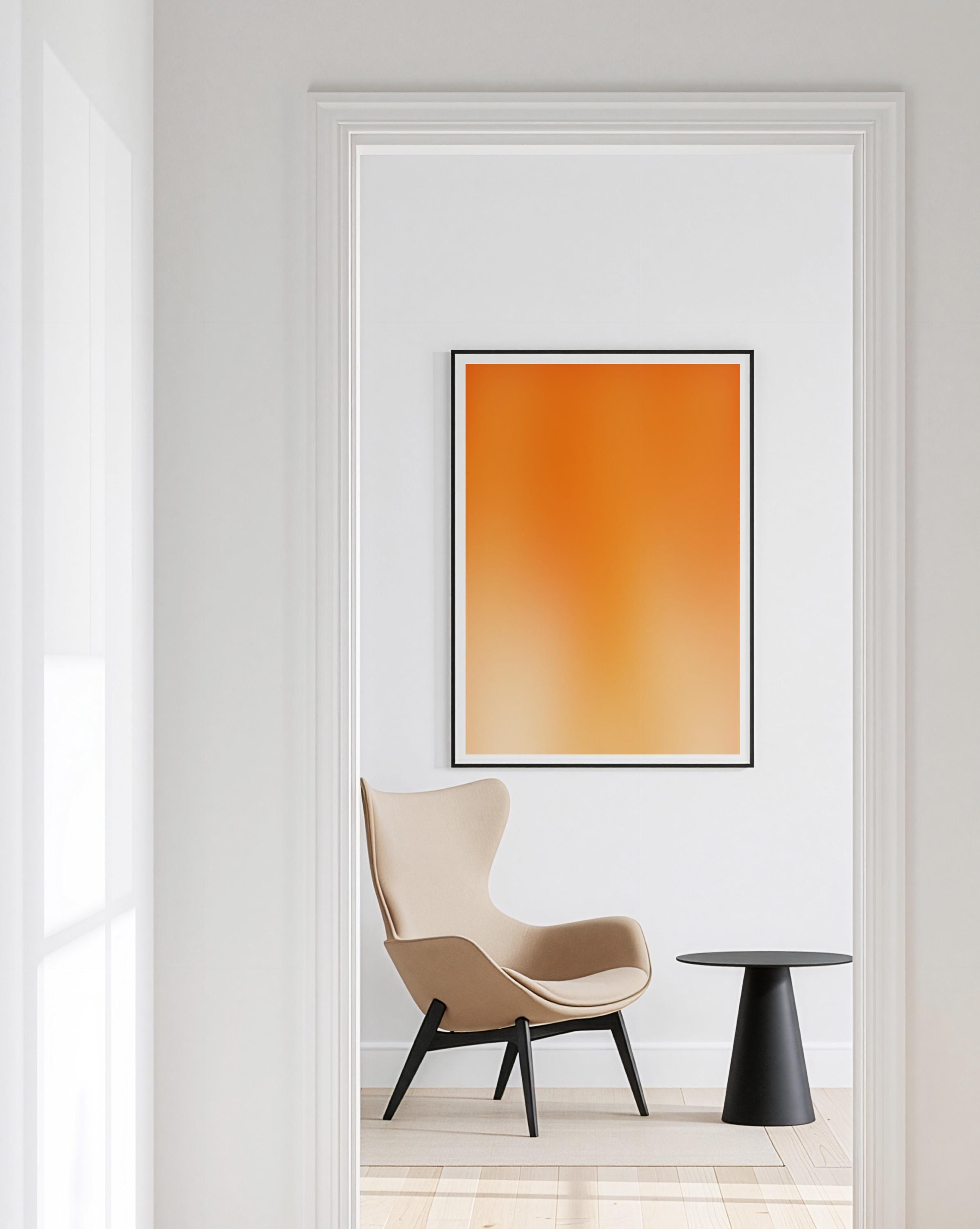 Orange Gradient Art Print, Minimal Abstract Poster, Warm Modern Wall Decor