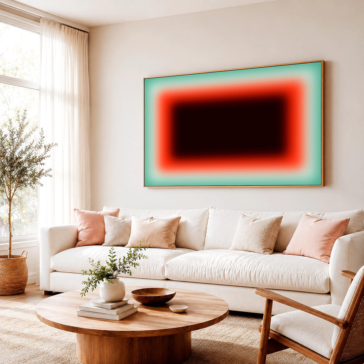 Coral Mint Canvas Wall Art