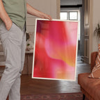 Red Pink Aura Gradient Print, Warm Abstract Wall Art, Orange Modern Decor Print