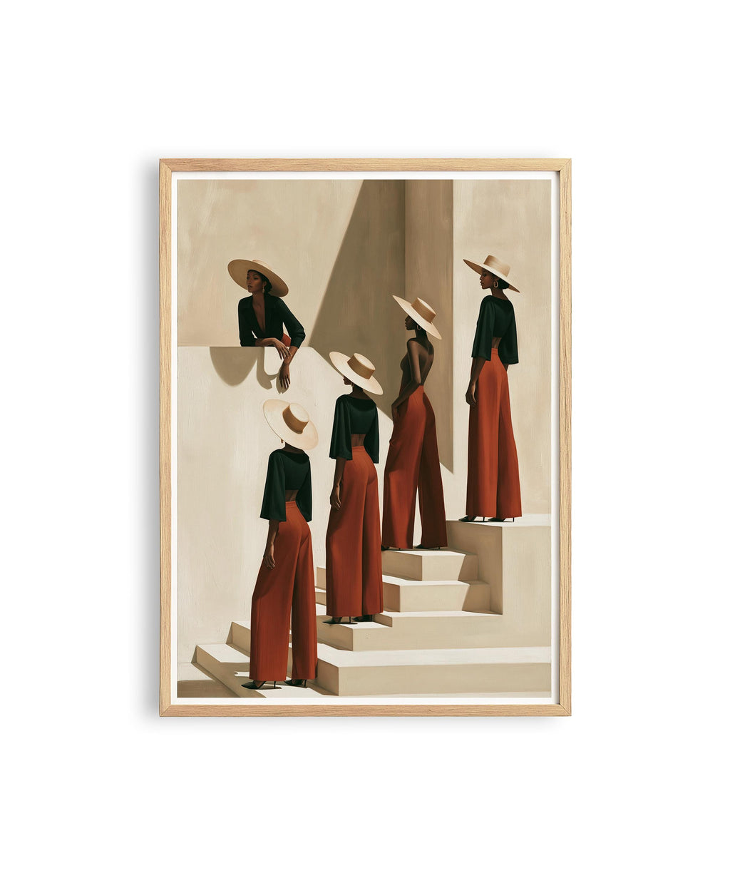 Black Women Wall Art Print, African American Fashion Poster, Neutral Decor