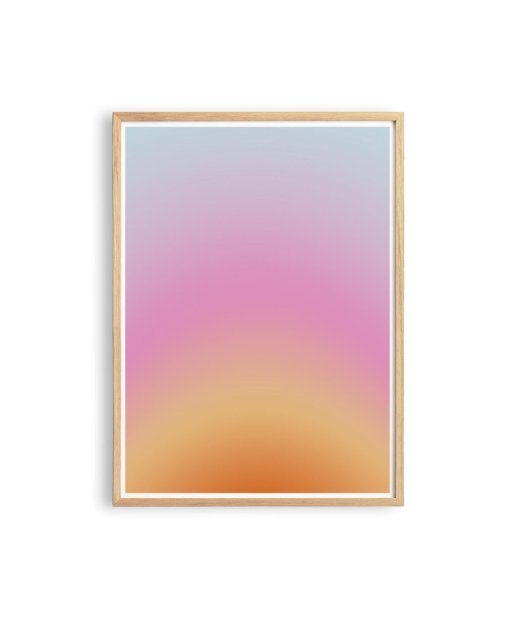 Pastel Sunset Gradient Print, Soft Abstract Wall Art, Pink Orange Blue Modern Decor