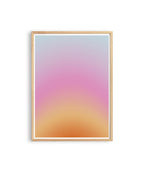 Pastel Sunset Gradient Print, Soft Abstract Wall Art, Pink Orange Blue Modern Decor
