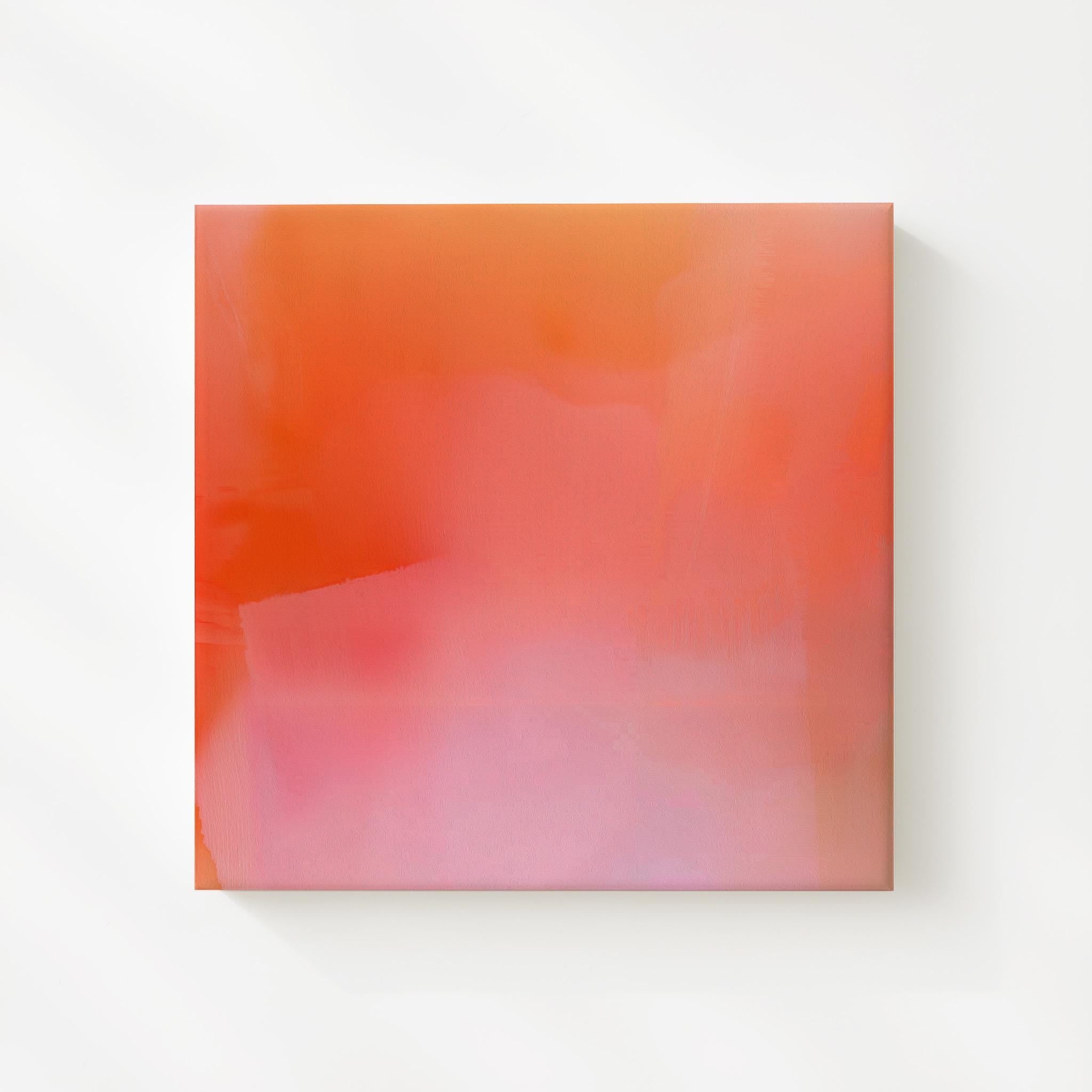 Coral Pink Abstract Art Print, Warm Gradient Contemporary Wall Decor