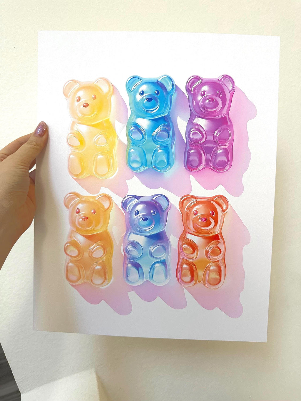 Colorful Gummy Bear Art Print: Sweet Kids Room Decor