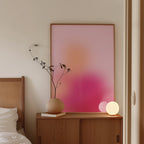 Pink Aura Gradient Print, Abstract Spiritual Wall Art, Soft Pastel Minimal Decor