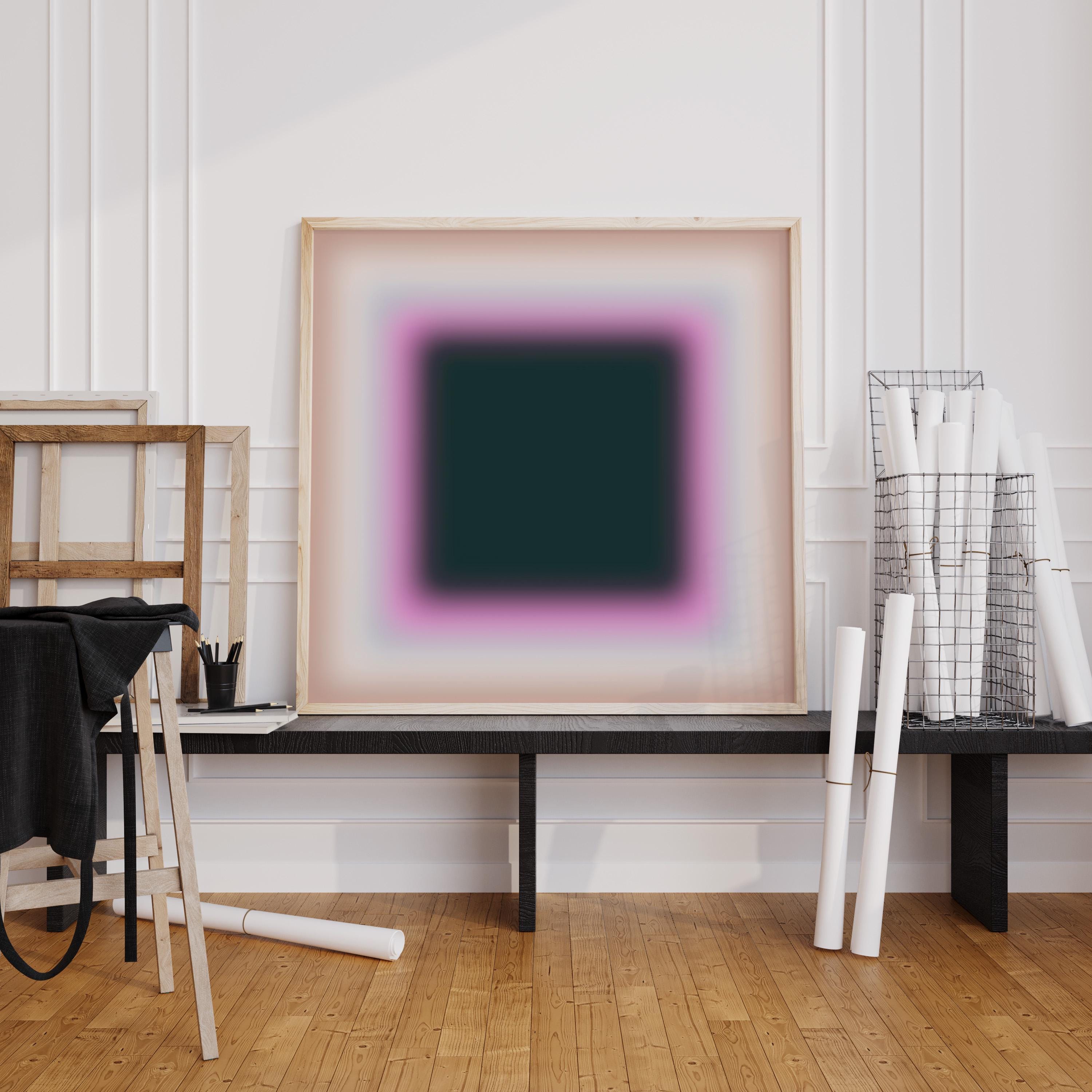 Dark Green Gradient Abstract Art Print, Minimal Modern Poster