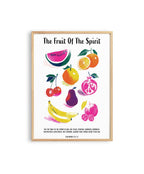 Fruit of the Spirit Wall Art Print, Galatians 5:22-23 Poster, Christian Fruit Decor