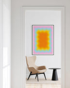 Pastel Abstract Art Print, Candy Color Gradient, Pink Wavy Wall Decor, Kids Nursery Canvas Wall Art