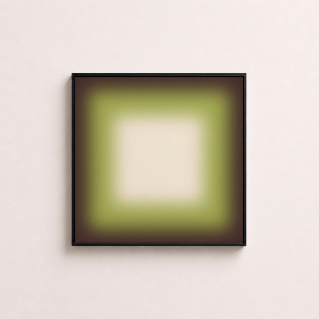Avocado Green Wall Art, Minimalist Gradient Print, Earthy Framed Wall Art, Square Canvas Print