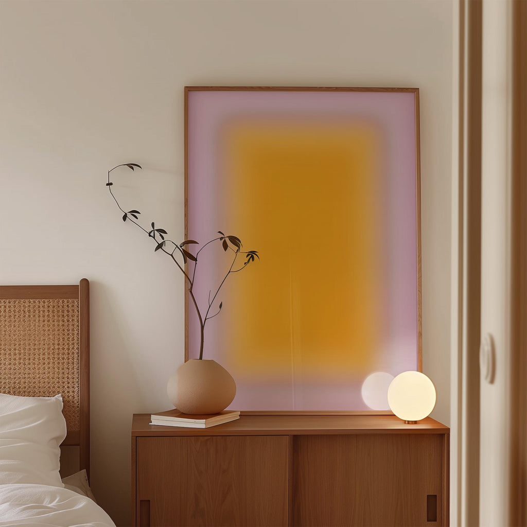 Yellow Gradient Wall Art Print, Minimalist Ombre Poster, Warm Abstract Printable