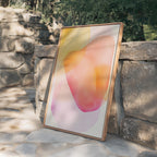 Peach Pink Abstract Wall Art, Soft Pastel Shape Print, Minimal Modern Decor