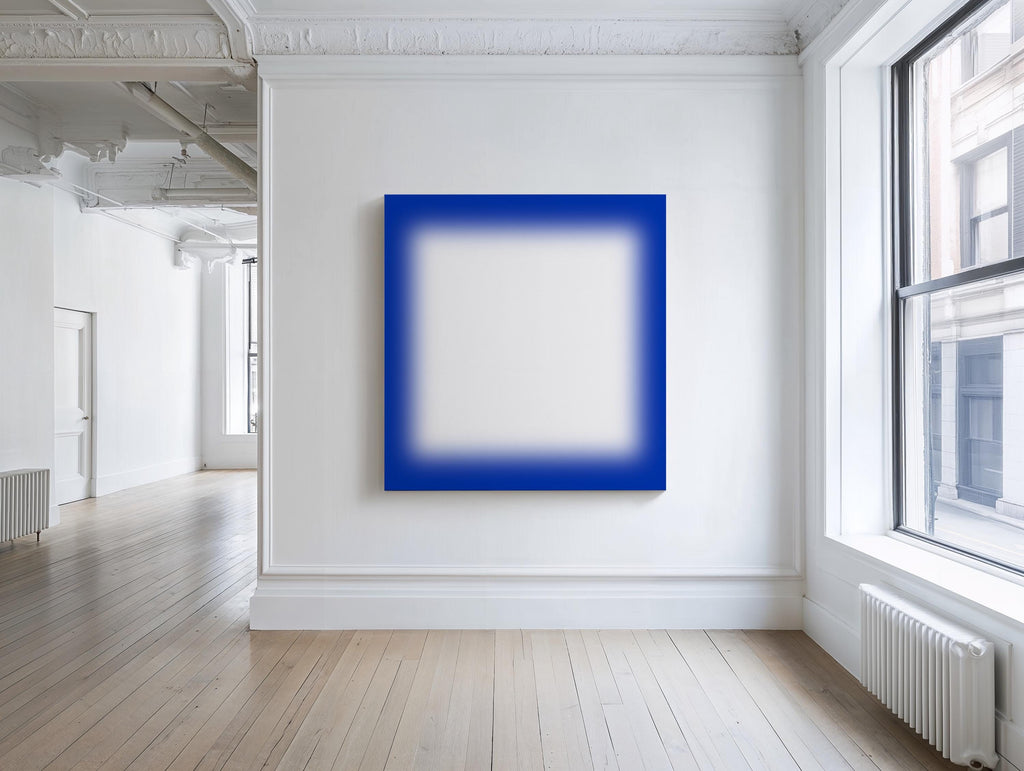 Blue Gradient Abstract Art Print, Minimal Modern Square Artwork