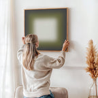 Olive Gray Gradient Abstract Print