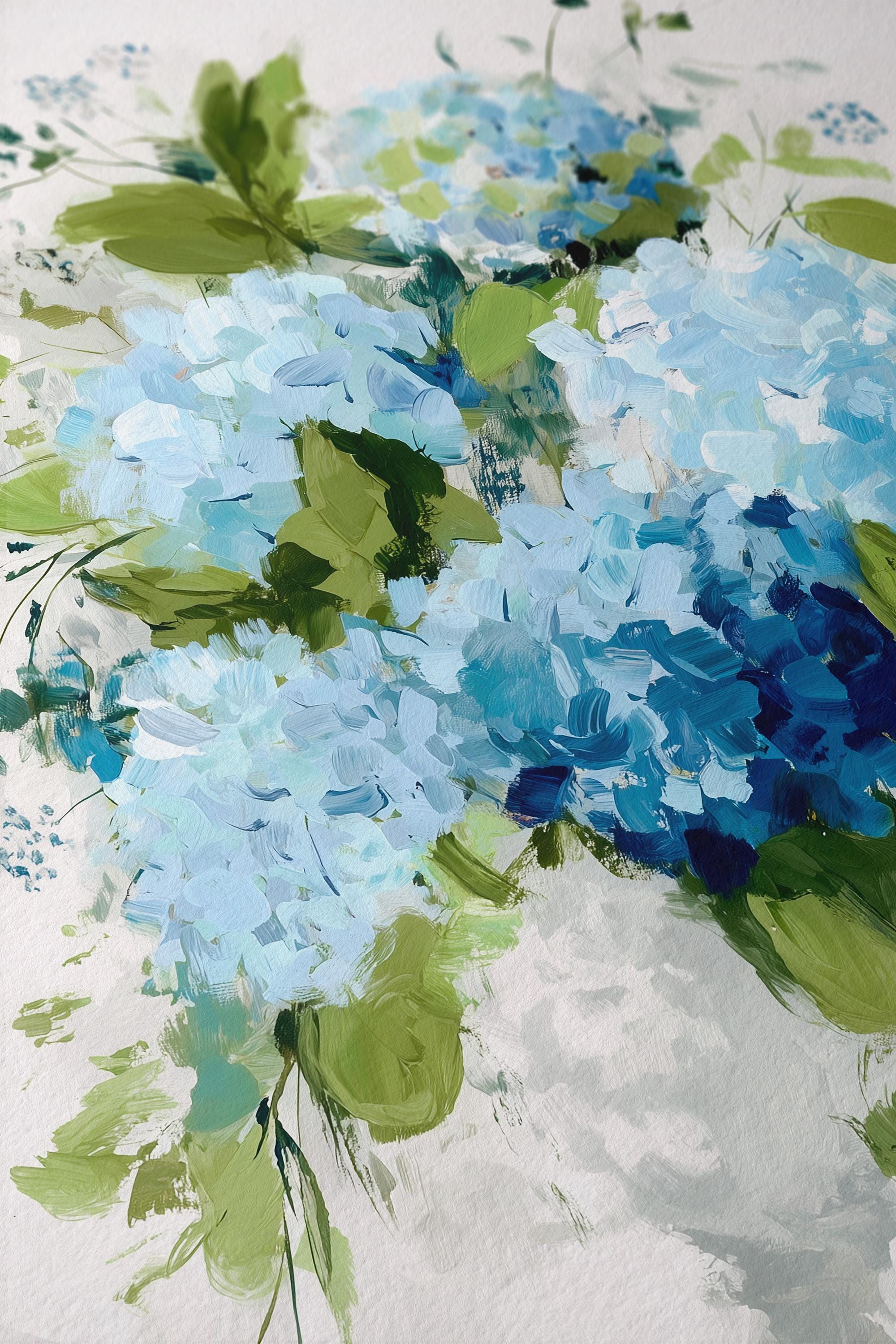 Hydrangea Wall Art Print, Botanical Flower Decor for Bedroom or Office