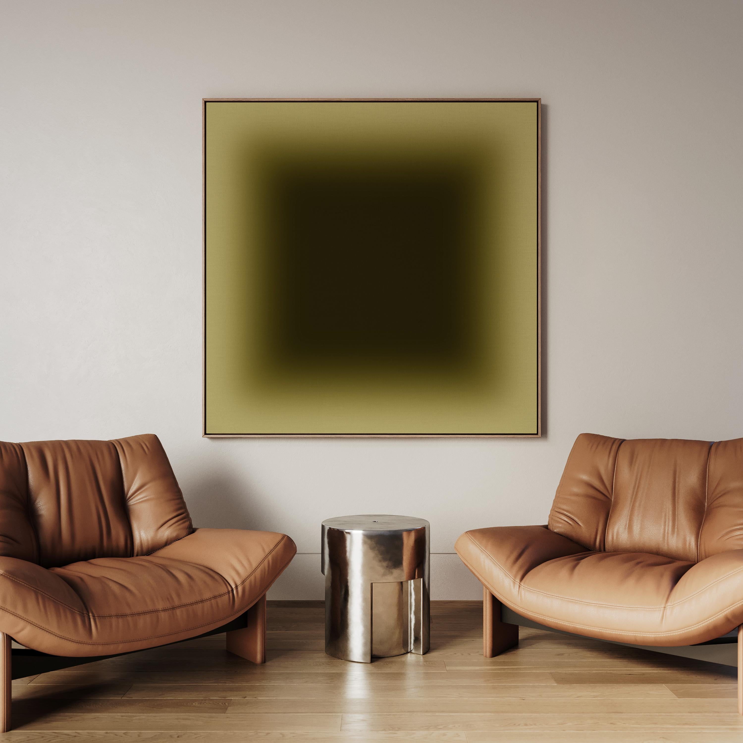 Olive Deep Green Wall Art, Minimalist Gradient Framed Art, Dark Color Field Canvas Print