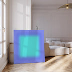Aqua Gradient Art Print, Turquoise Blue Abstract, Modern Square Wall Decor
